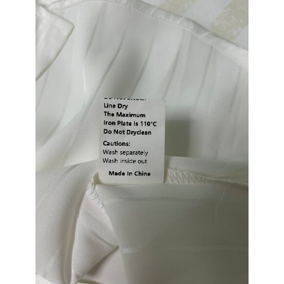 NWT Commense Oversize White Pinstripe Drop Shoulder Long Sleeve Collar Blouse-Sm - Picture 9 of 9